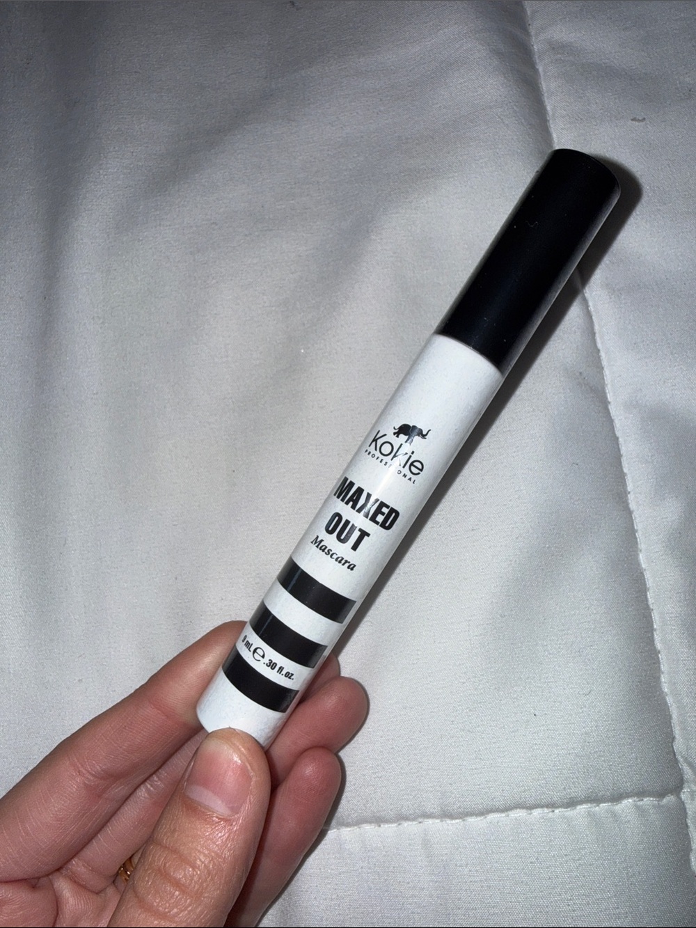 Kokie Beauty Maximized Out Mascara — White & Black Tube